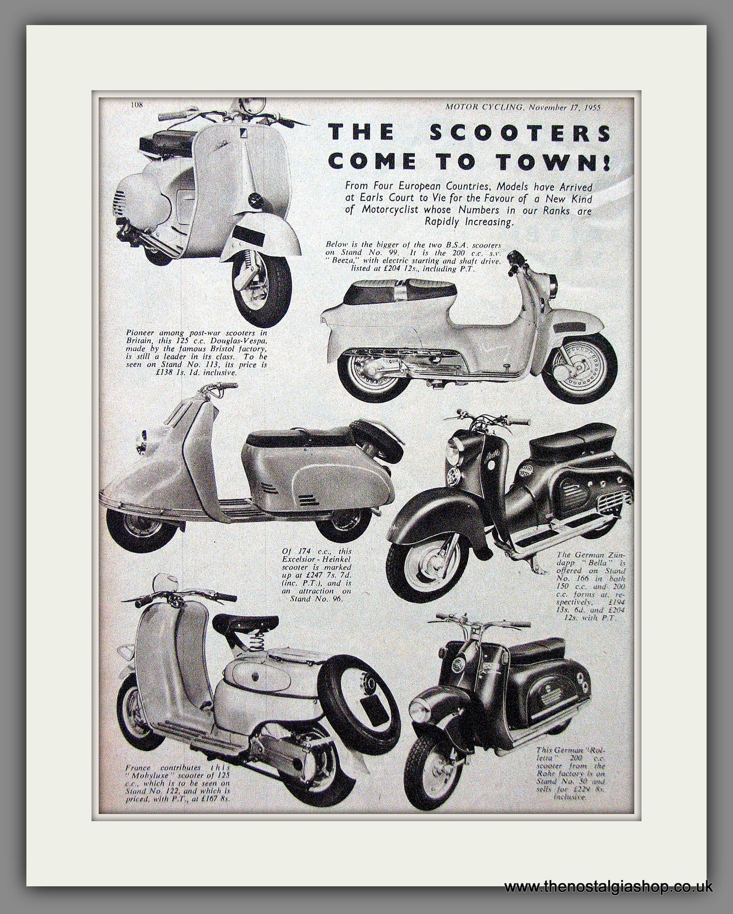 Scooter Range '55. Original Double Advert 1955 (ref AD54248)
