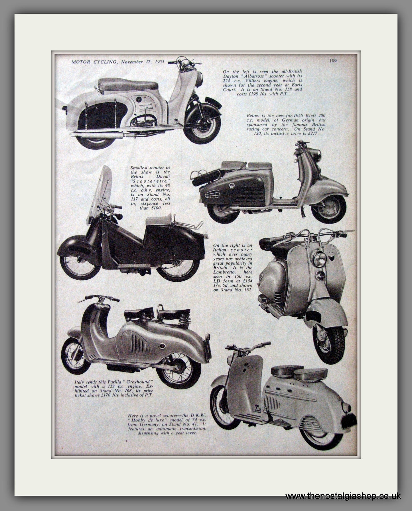 Scooter Range '55. Original Double Advert 1955 (ref AD54248)