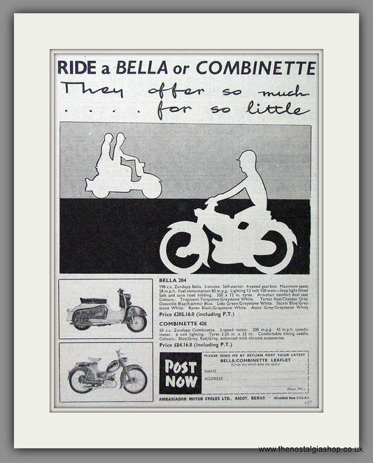 Bella Scooter. Original Advert 1959 (ref AD54250)