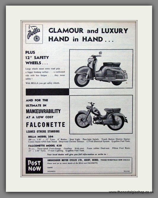 Bella Scooter and Falconette Original Advert 1960 (ref AD54251)