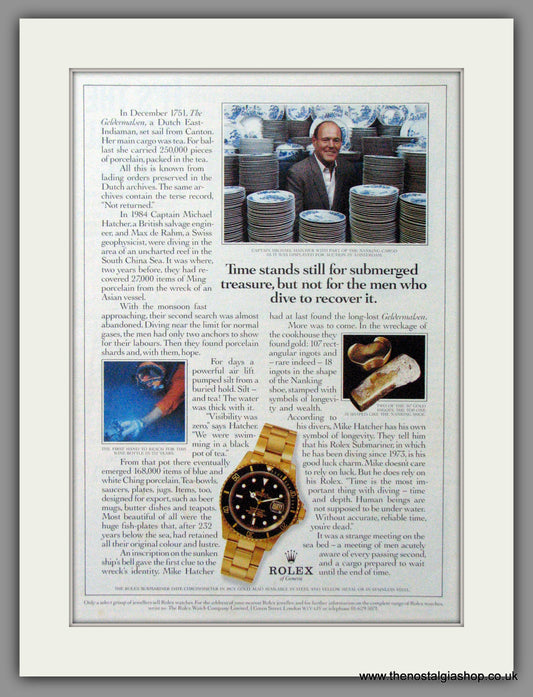 Rolex Submariner Chronometer. Original Advert 1988 (ref AD54360)