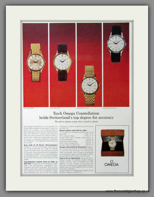 Omega Constellation Watch. Original Advert 1964 (ref AD54482)
