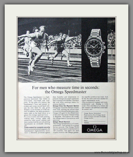 Omega Speedmaster. Original Advert 1962 (ref AD54401)
