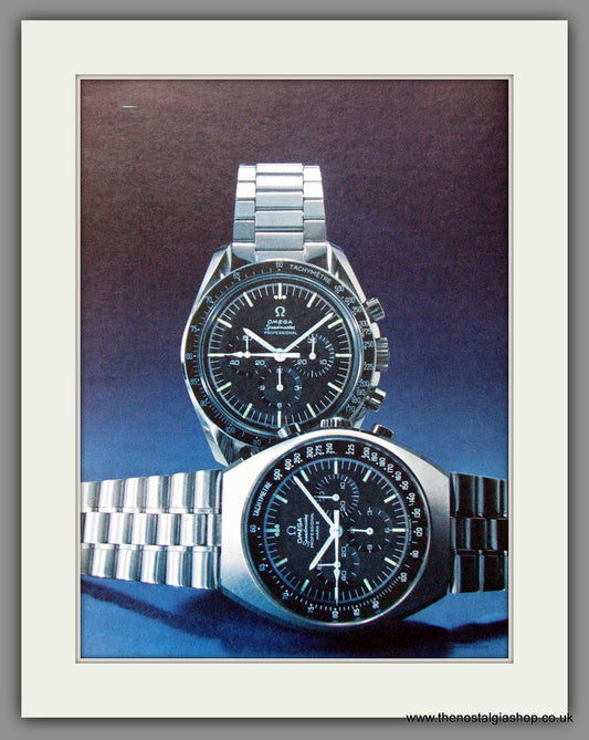 Omega Speedmaster. On The Moon! Original Double Advert 1971 (ref AD54407)