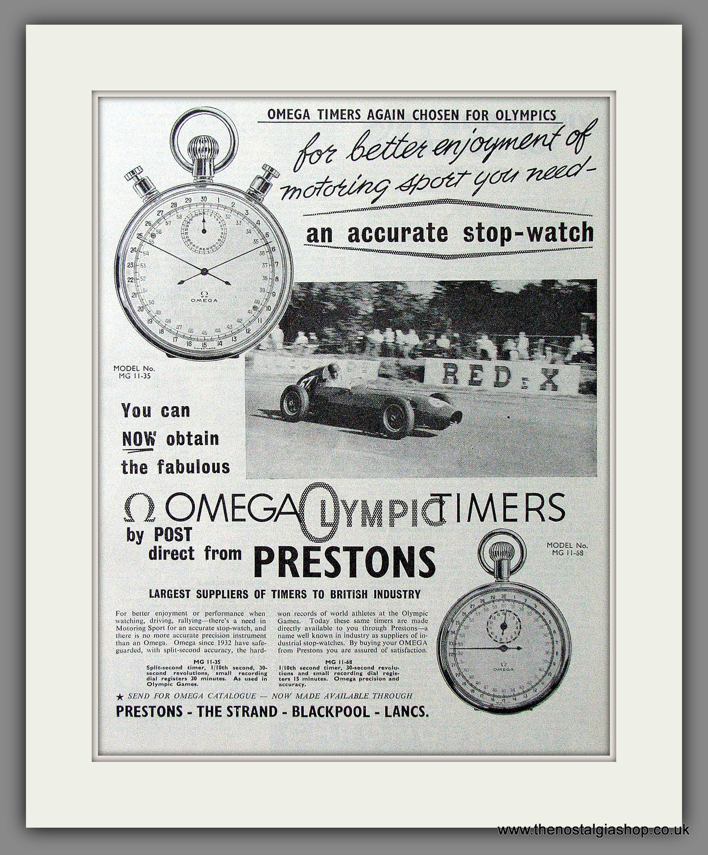 Omega Olympic Timers, Stop Watches. Original Advert 1960 (ref AD54484)