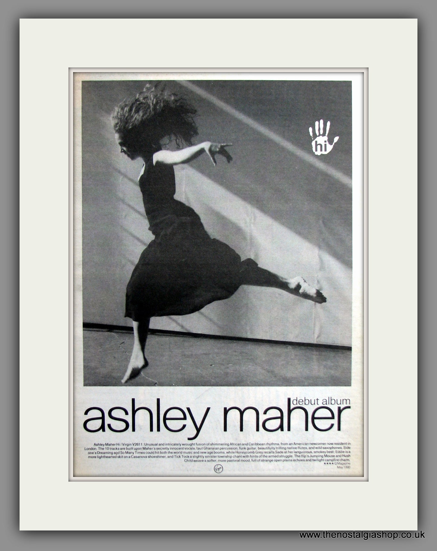 Ashley Maher. Debut Album. Original Advert 1990 (ref AD11486)