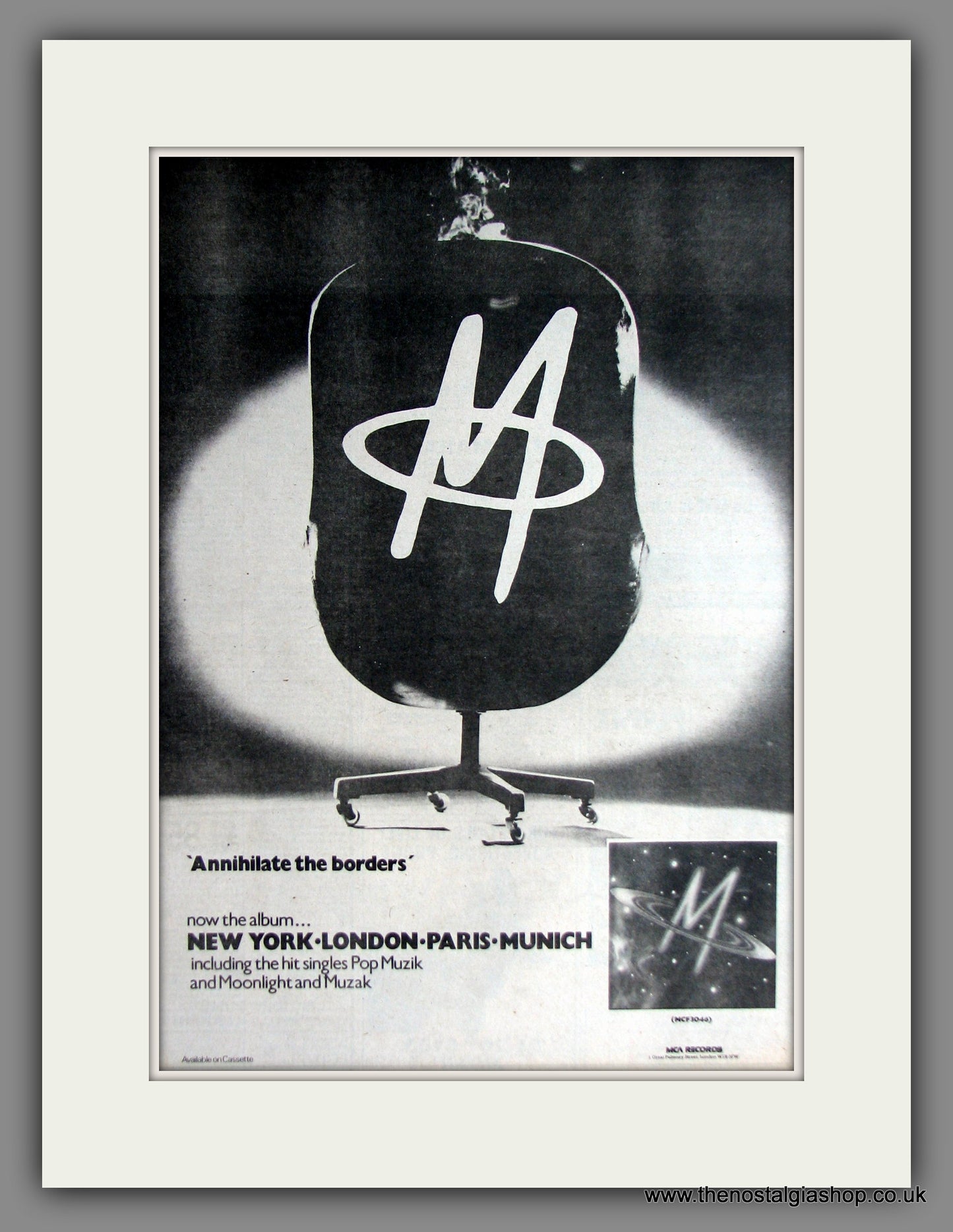 M. Annihilate The Borders, Featuring Pop Muzic. Original Advert 1979 (ref AD11495)