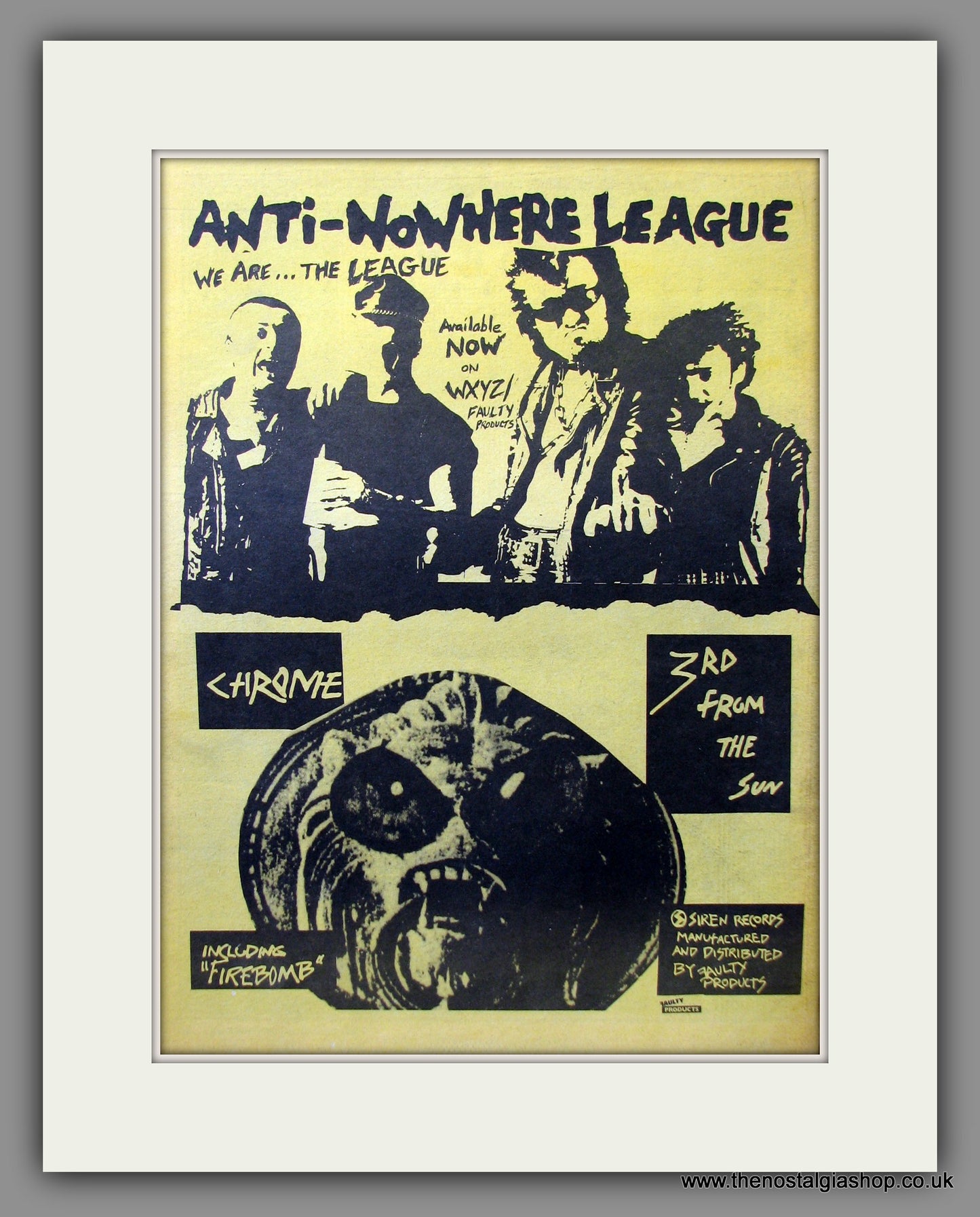 Anti-Nowhere League & Chrome. Original Advert 1982 (ref AD11504)