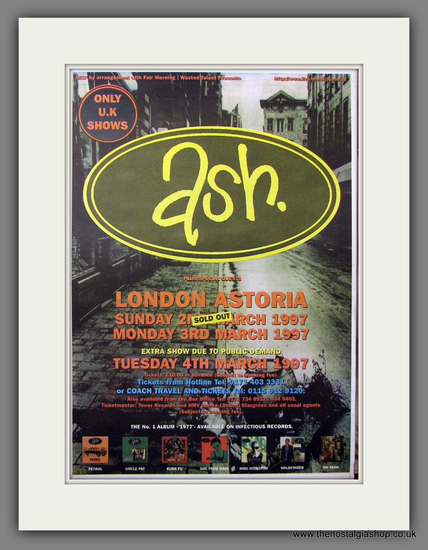 Ash at the London Astoria. Original Advert 1997 (ref AD11508)