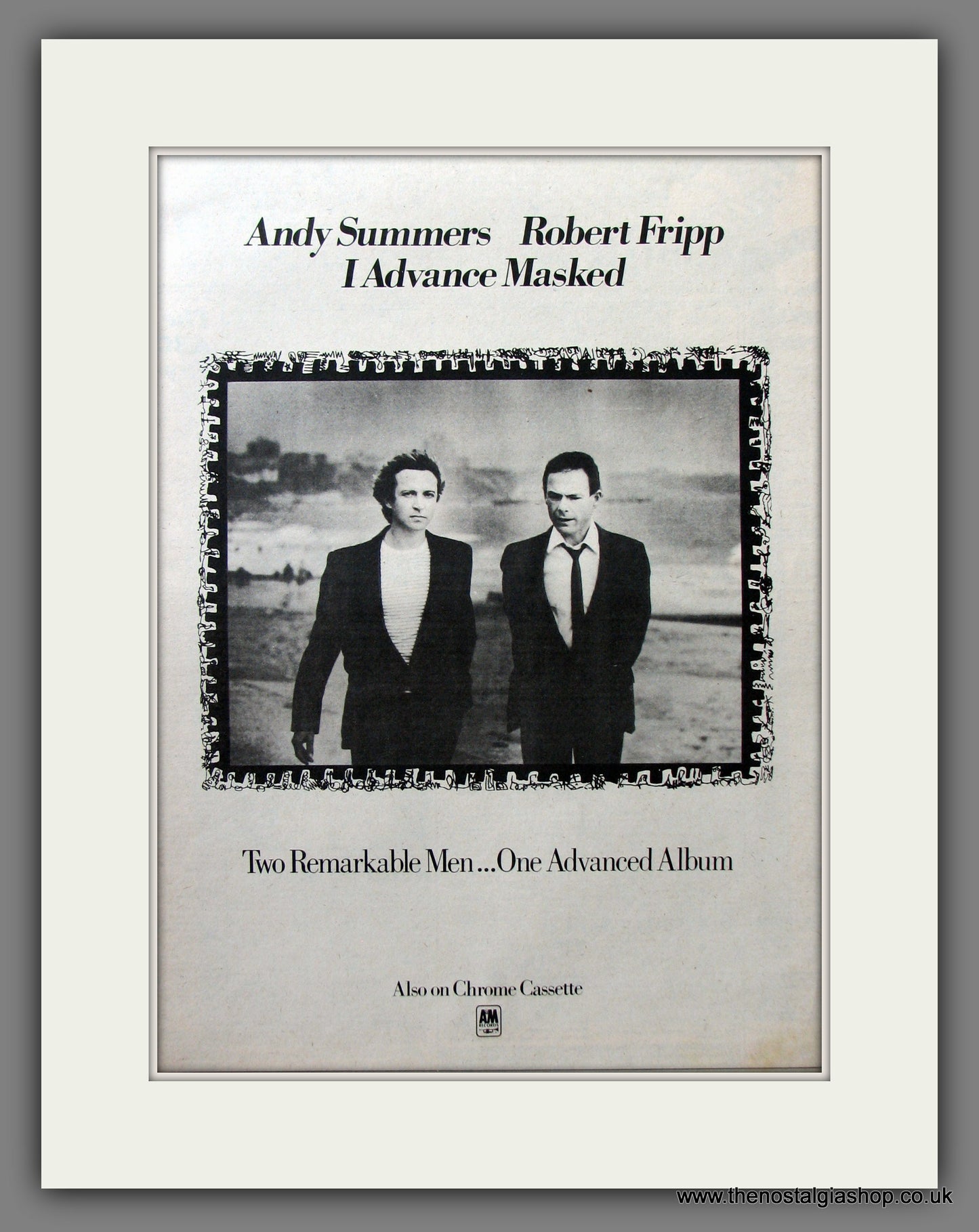 Andy Summers, Robert Fripp. I Advance Masked. Original Advert 1982 (ref AD11514)
