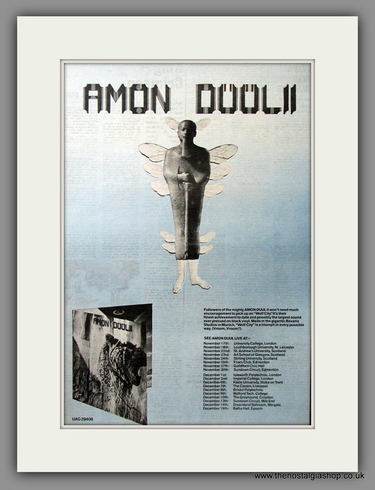 Amon Duul II. UK Tour. Original Advert 1972 (ref AD11520)