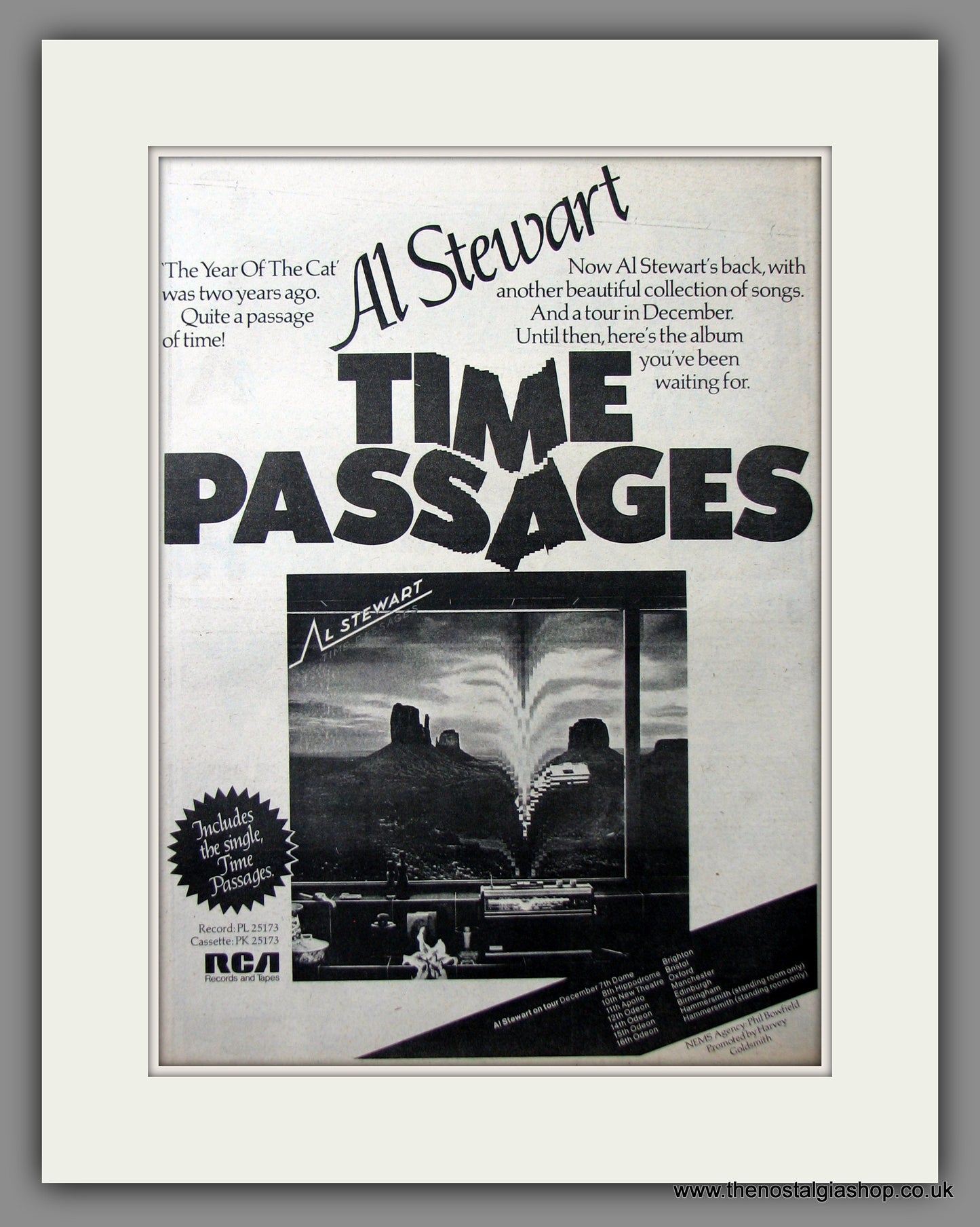 Al Stewart Time Passages. Original Advert 1978 (ref AD11542)