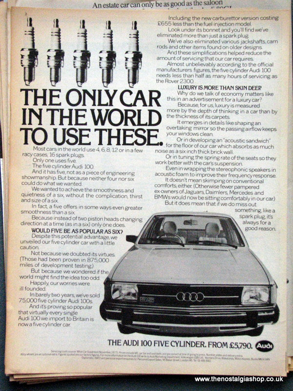 Audi 100 Five Cylinder Original Advert 1979 (ref AD6787)