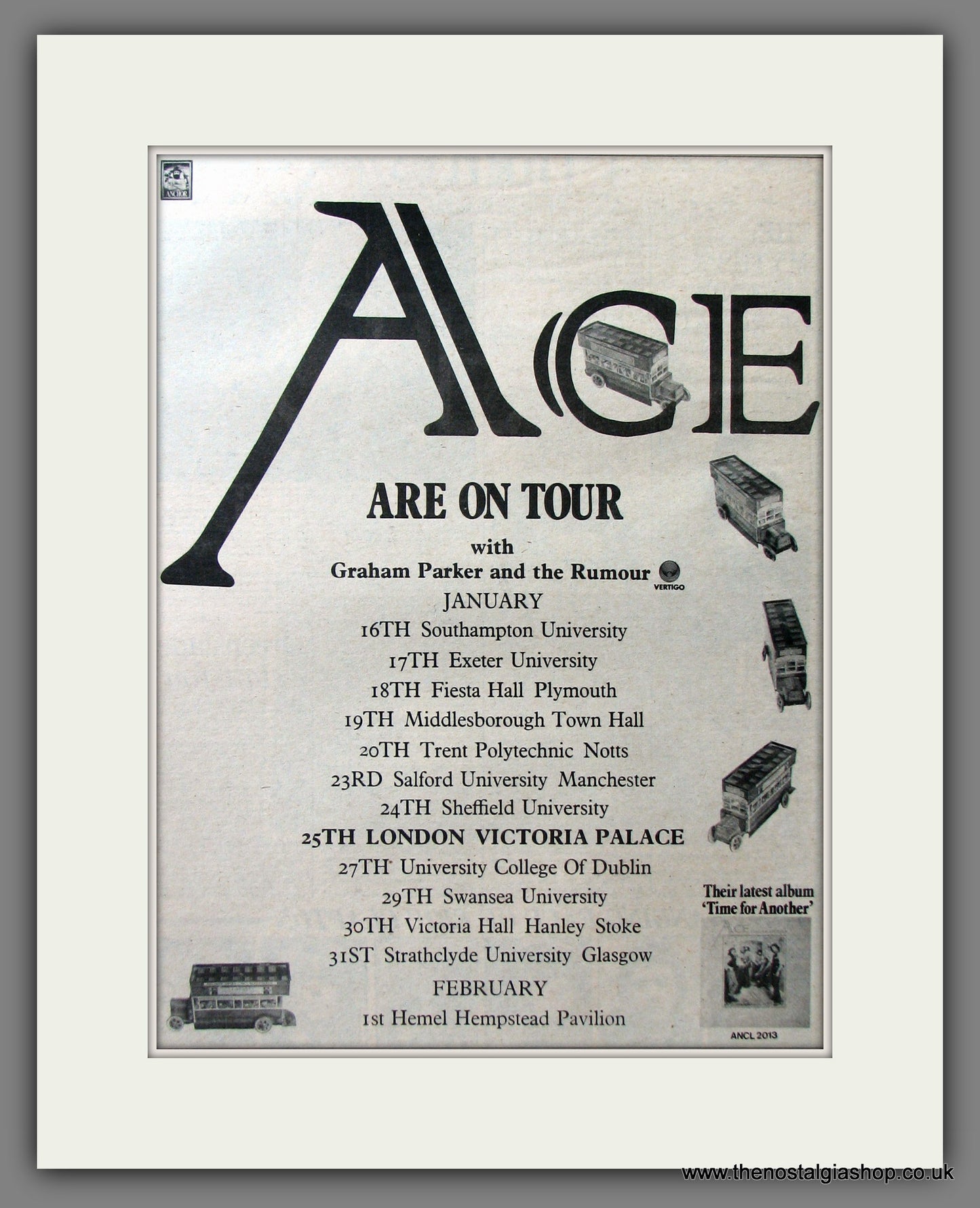Ace On Tour. Original Advert 1976 (ref AD11557)