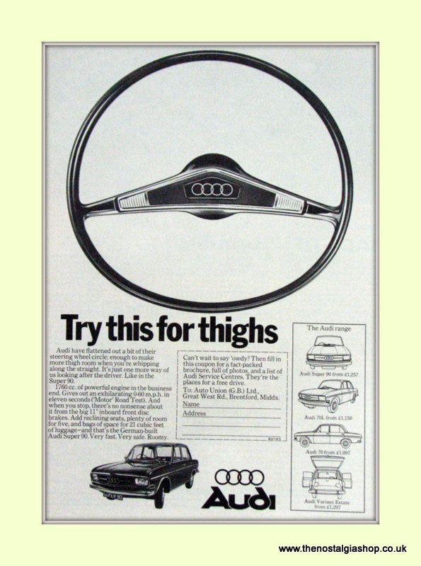 Audi Super 90 Vintage Advert 1968 (ref AD6947)