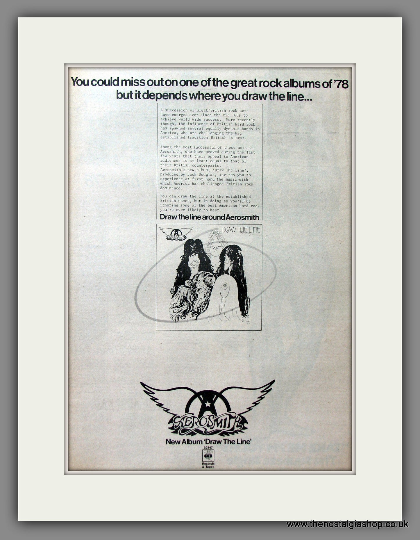 Aerosmith. Draw The Line. Original Advert 1978 (ref AD11564)