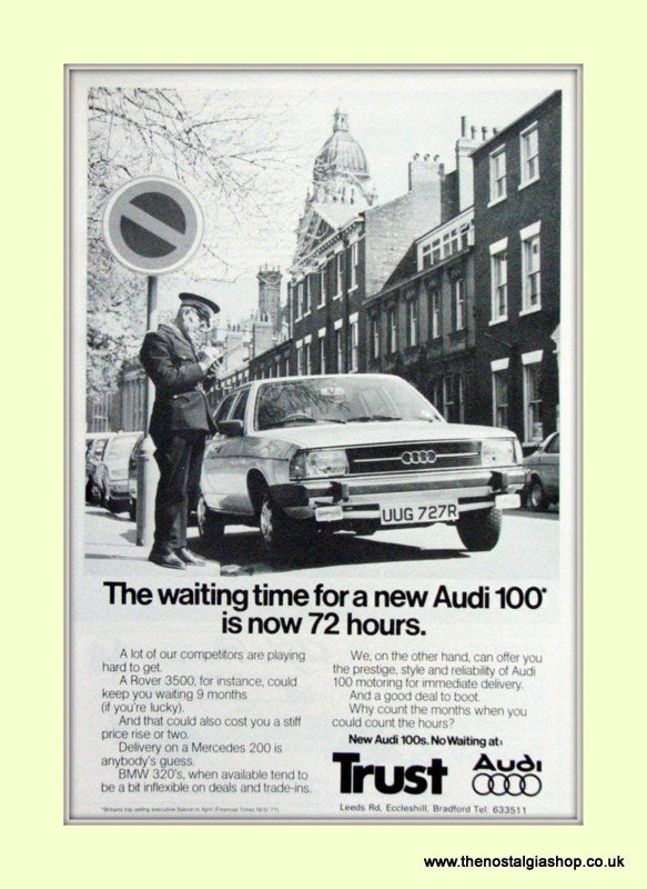Audi 100 Vintage Advert 1977 (ref AD6958)