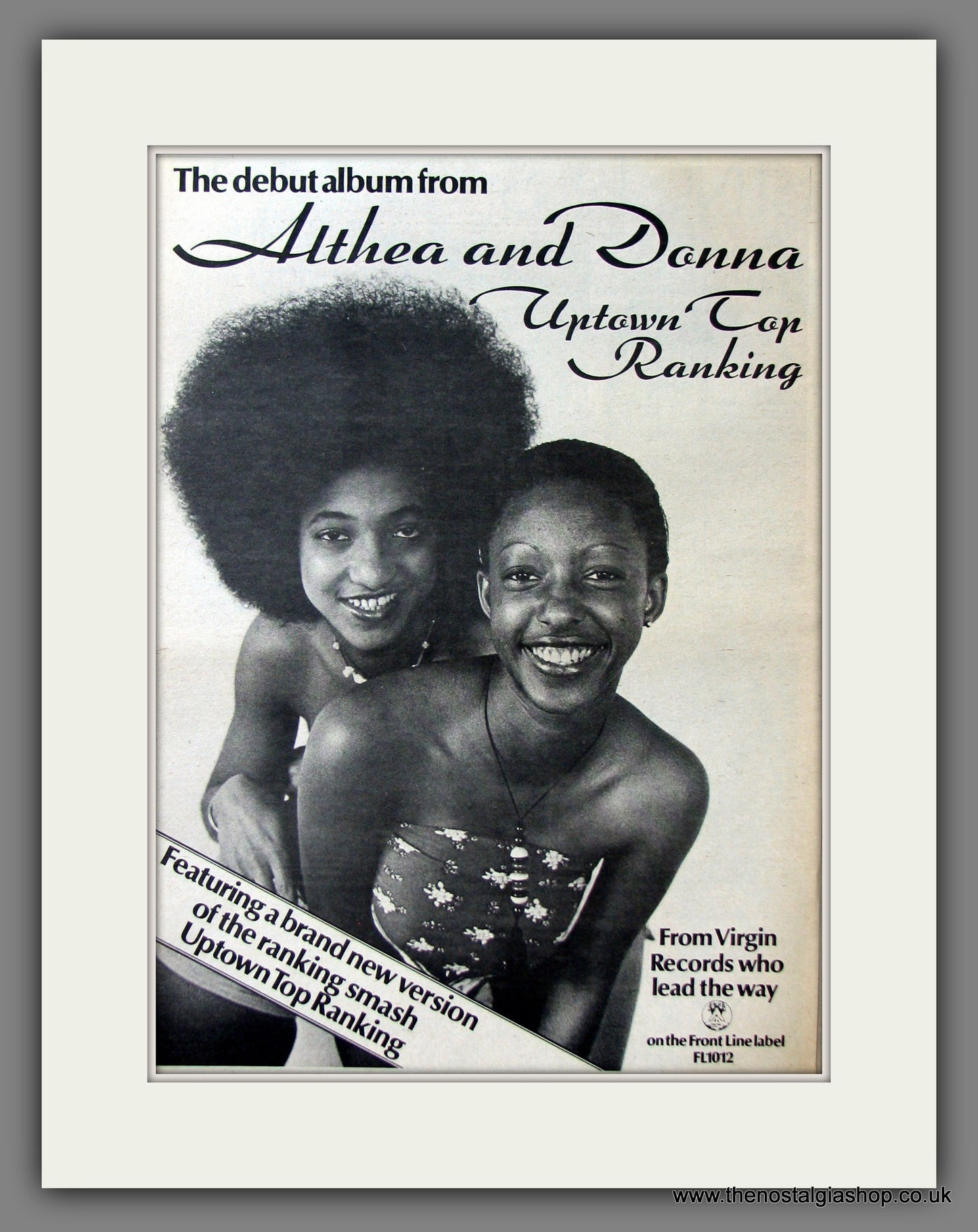 Althea And Donna. Uptown Top Ranking. Original Advert 1978 (ref AD11576)