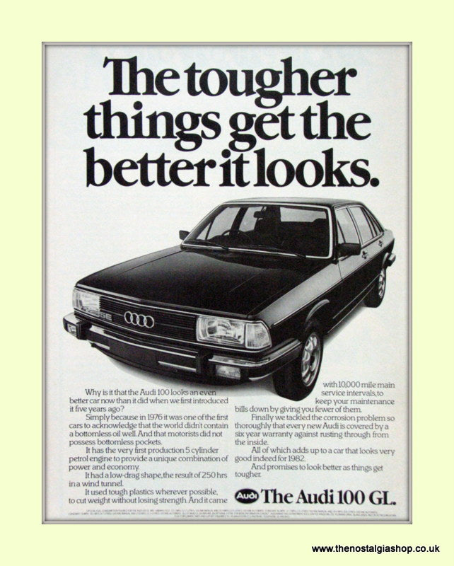 Audi 100 GL Vintage Original Advert 1982 (ref AD6967)