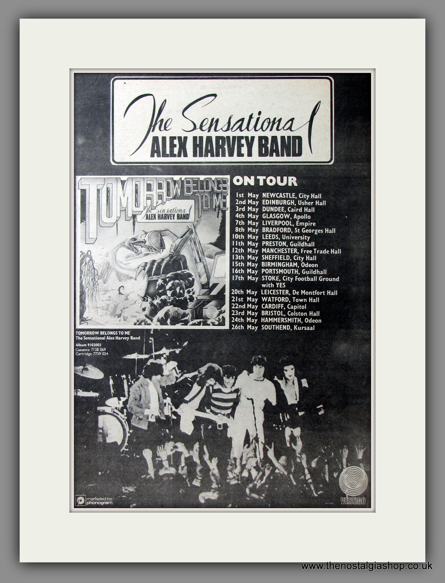 Alex Harvey Band (The Sensational). Tomorrow Belongs To Me. Original Advert 1975 (ref AD11583)