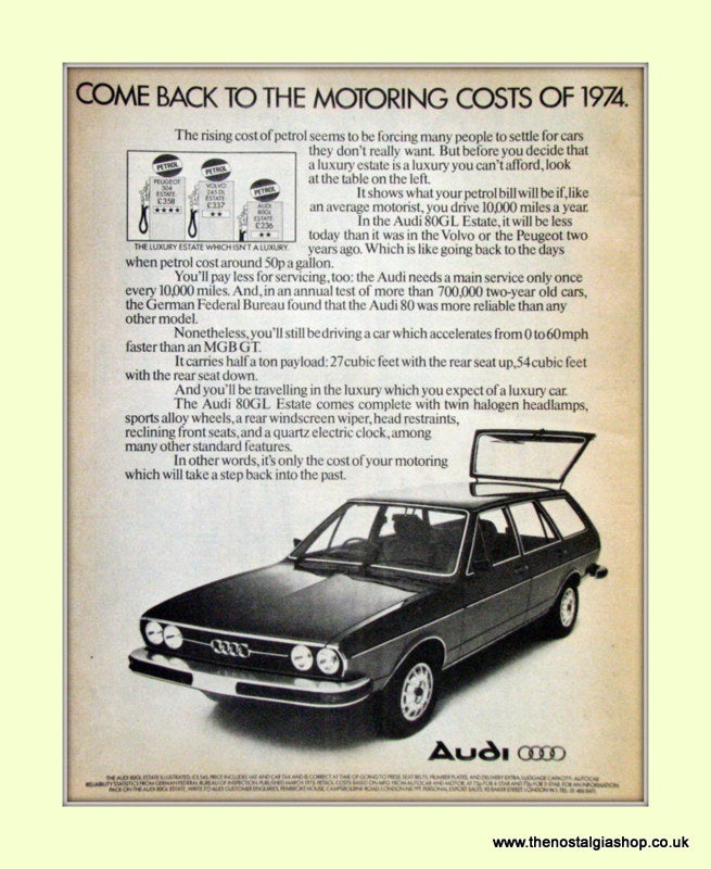 Audi 80GL Estate Vintage Original Advert 1976 (ref AD6969)