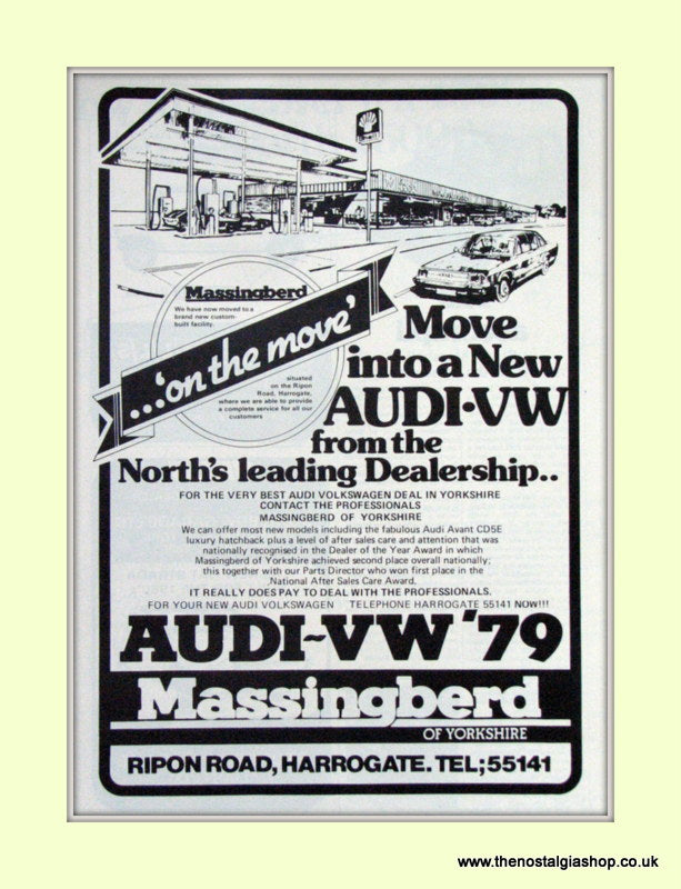 Audi-VW Massingberd Dealers Vintage Original Advert 1979 (ref AD6972)