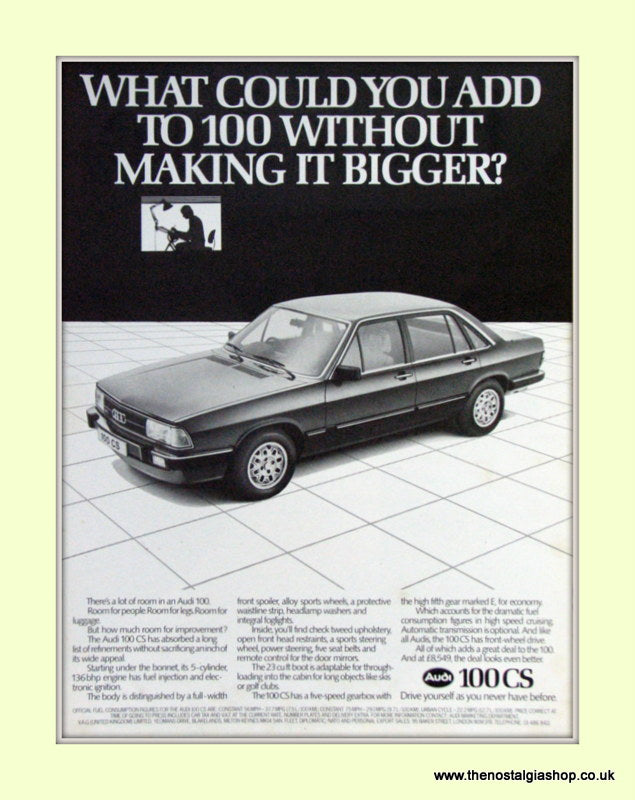 Audi 100 CS Vintage Original Advert 1982 (ref AD6978)