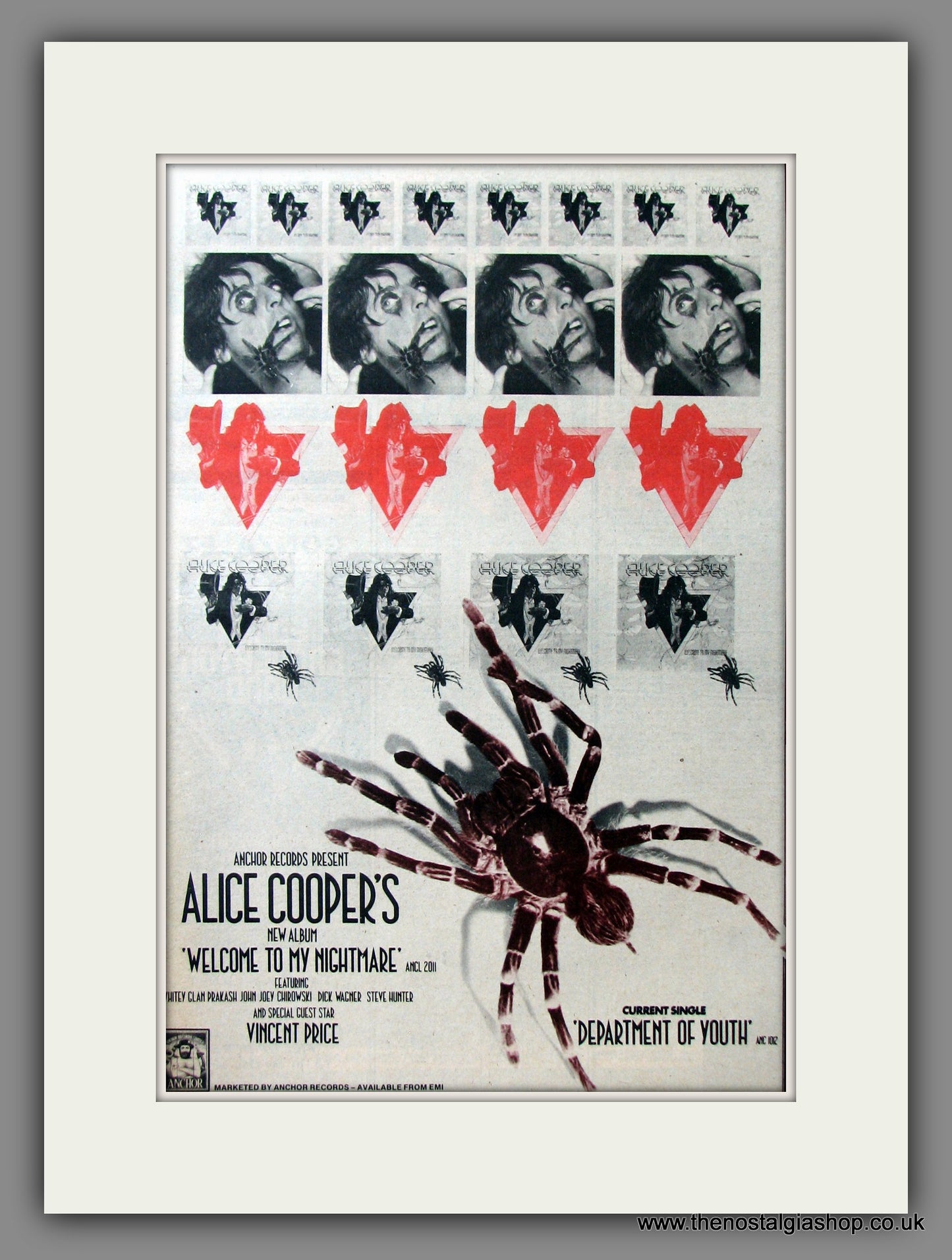 Alice Cooper. Welcome To My Nightmare. Original Advert 1975 (ref AD11601)