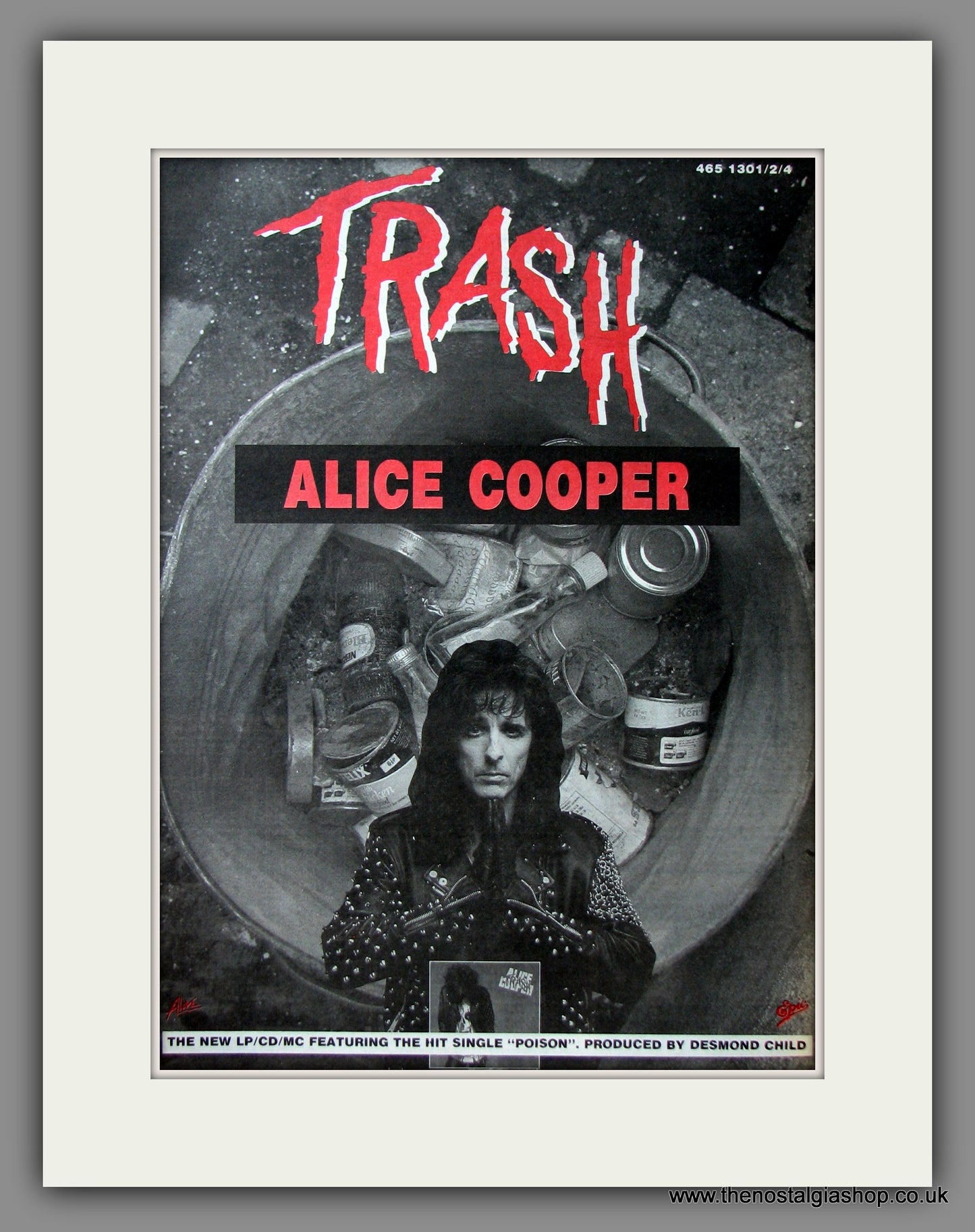 Alice Cooper. Trash. Original Advert 1989 (ref AD11602)