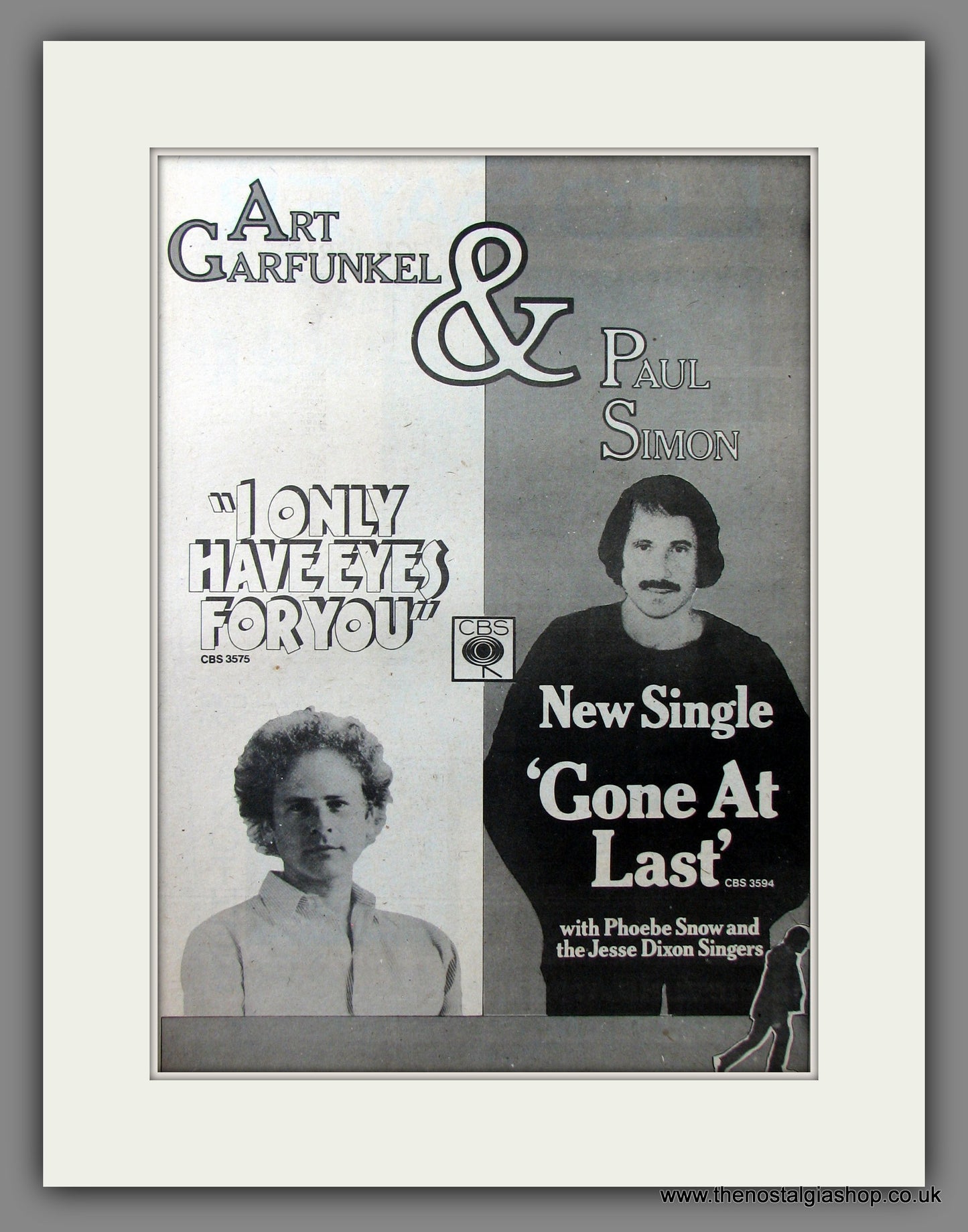 Art Garfunkel & Paul Simon, I Only Have Eyes For You & Gone At Last. Original Advert 1975 (ref AD11623)