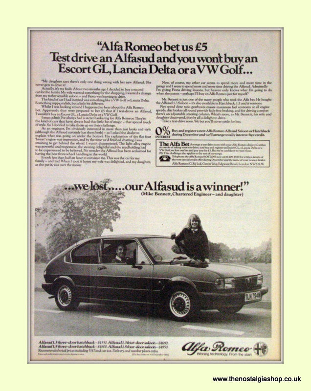 Alfa Romeo Alfetta and Giulietta. Original Advert 1981 (ref AD50026)