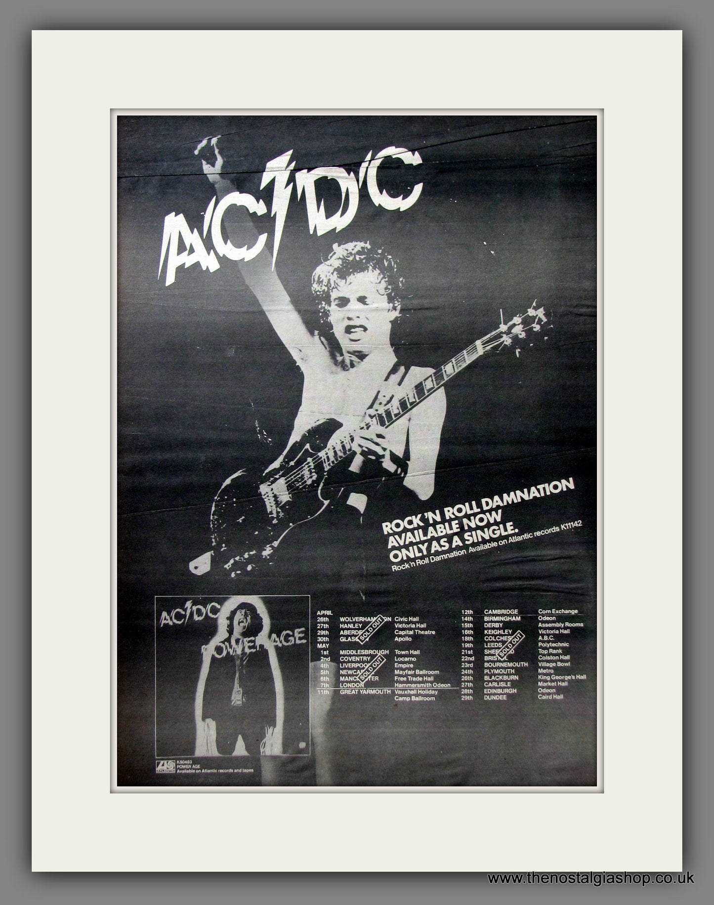 AC DC, Power Age Tour Dates. Original Advert 1978 (ref AD11630)