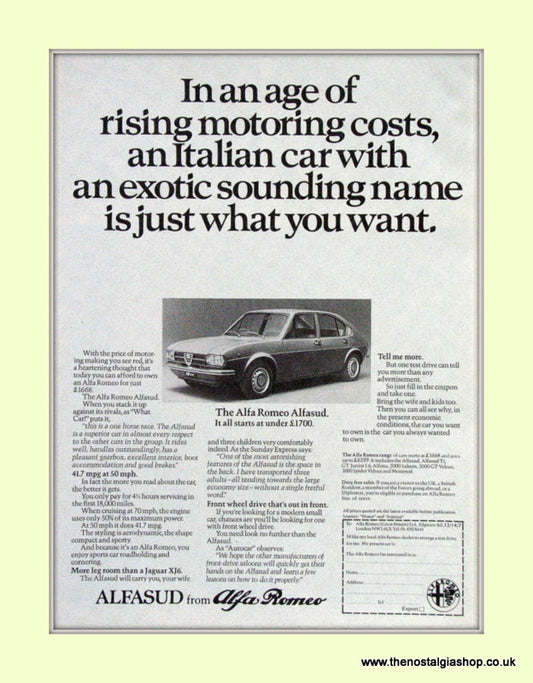 Alfa Romeo Alfasud. Original Advert 1975 (ref AD50028)