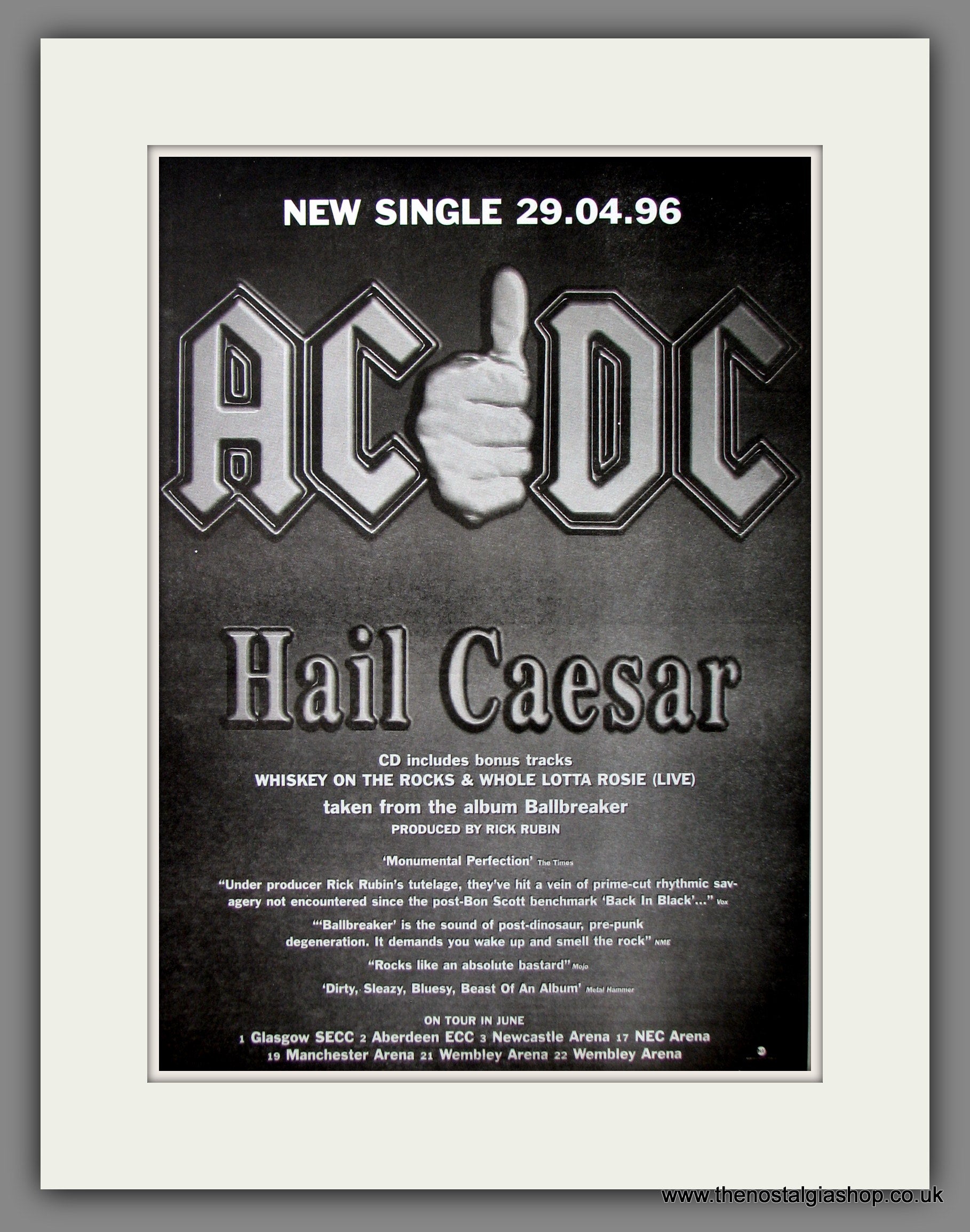 AC DC, Hail Caesar. Original Advert 1996 (ref AD11631) – The Nostalgia Shop