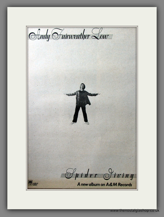 Andy Fairweather Low, Spider Jiving. Original Advert 1974 (ref AD11635)