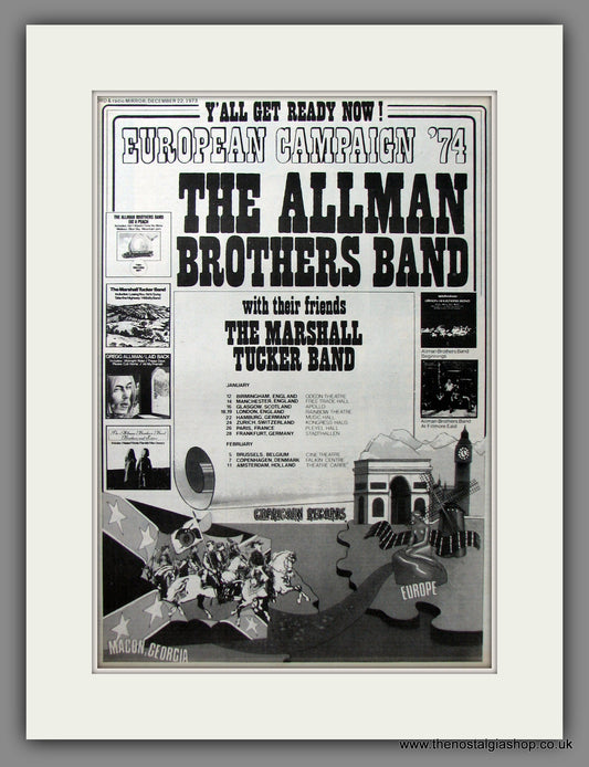Allman Brothers Band Tour Dates. Original Advert 1973 (ref AD11637)