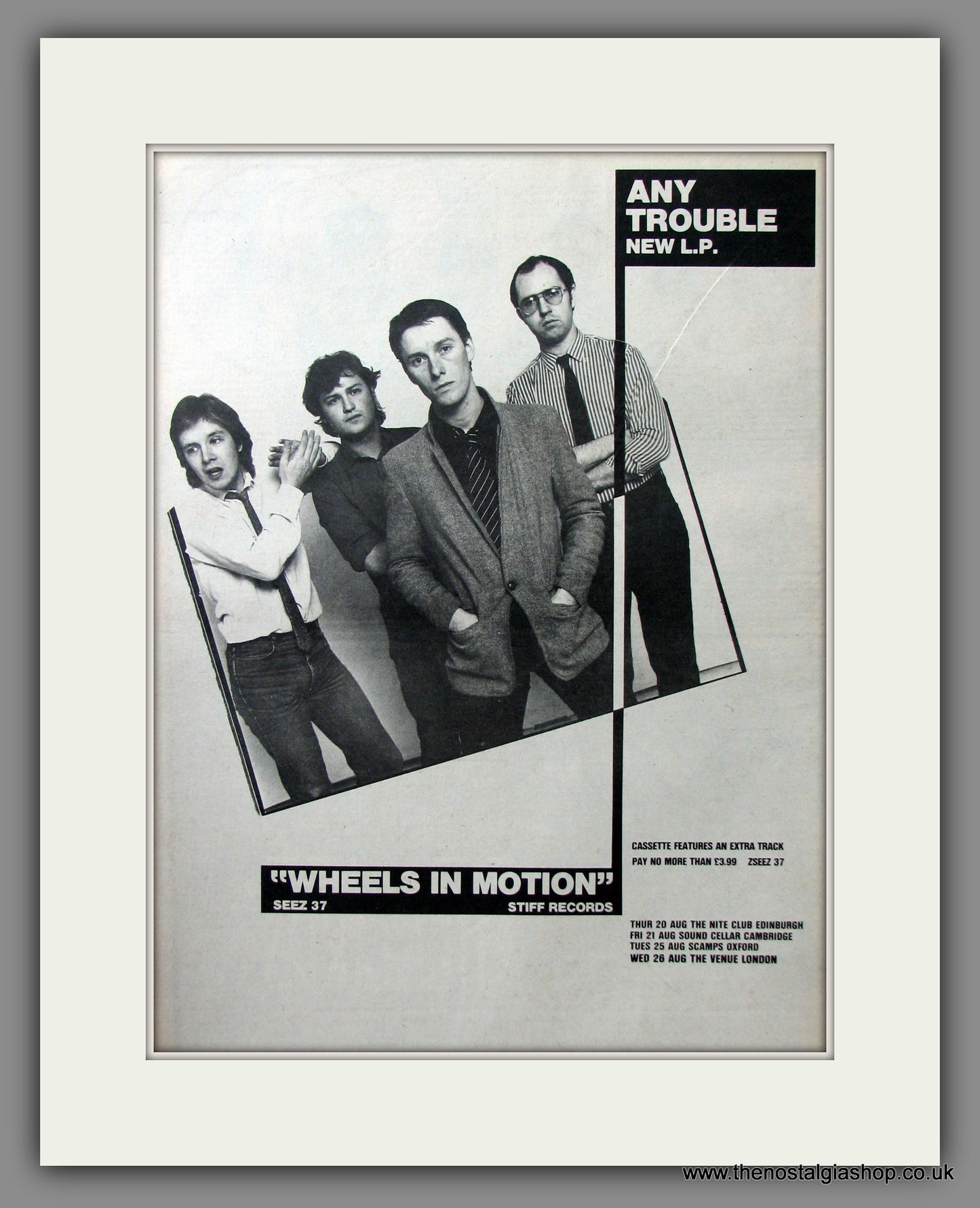 Any Trouble, Wheels In Motion. Original Advert 1981 (ref AD11638)