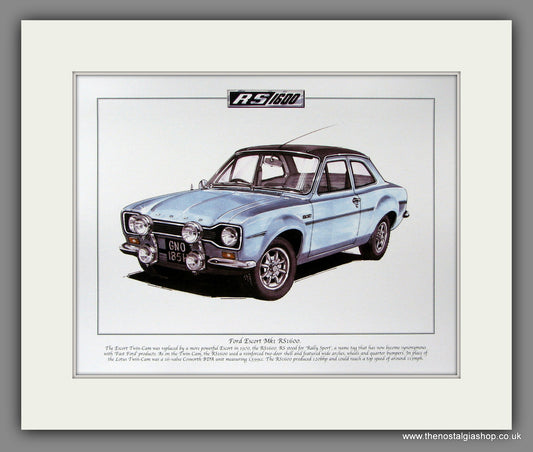 Ford Escort Mk I RS 1600. Mounted Print.