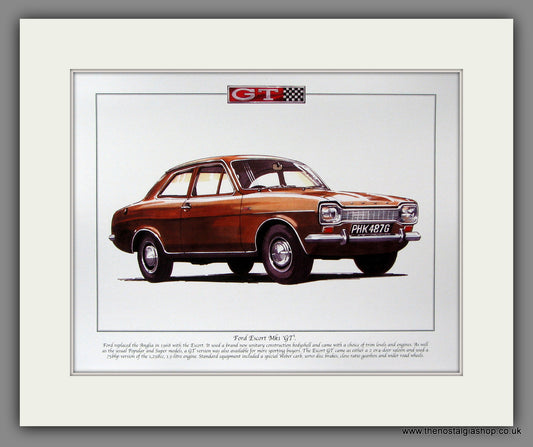 Ford Escort Mk I GT. Mounted Print.