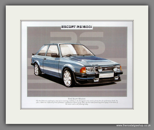 Ford Escort RS1600i Mk III. Mounted Print.