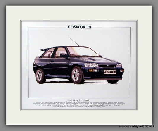 Ford Escort Cosworth. Mounted Print.