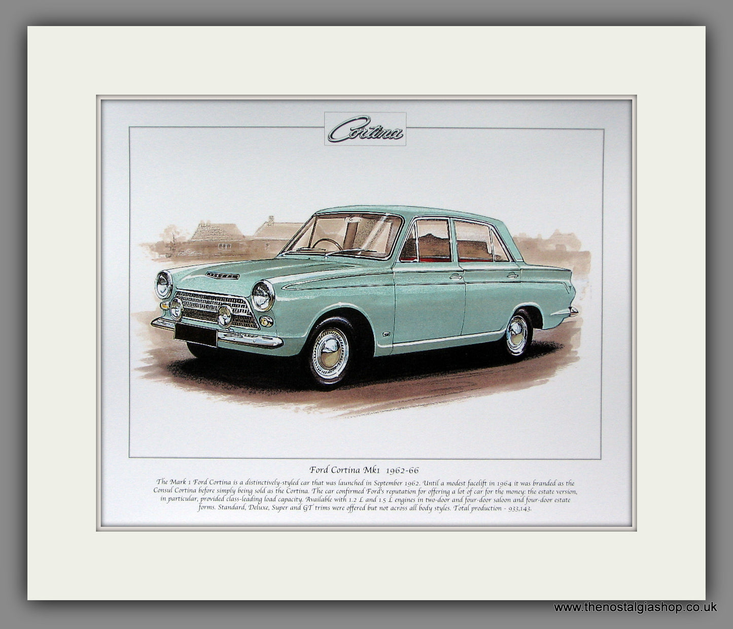 Ford Cortina MkI 1962-1966. Mounted Print.