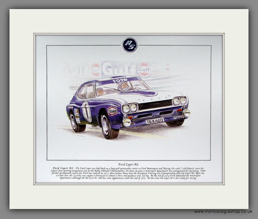 Ford Capri RS MkI. Mounted Print.
