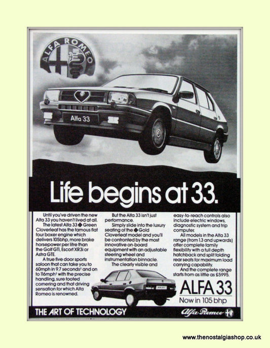 Alfa Romeo Alfa 33. Original Advert 1984 (ref AD50069)