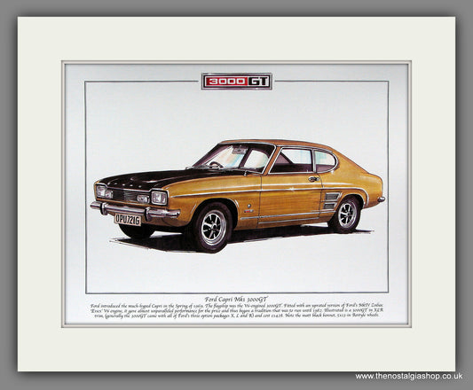 Ford Capri MkI 3000GT. Mounted Print.