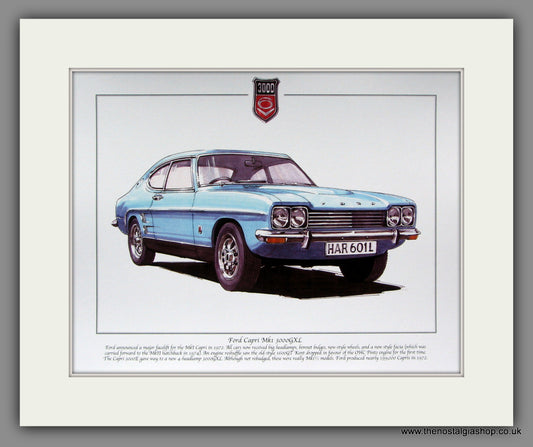 Ford Capri MkI 3000GXL. Mounted Print.