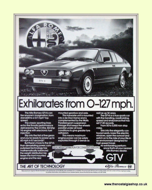 Alfa Romeo GTV6. Original Advert 1984 (ref AD50075)