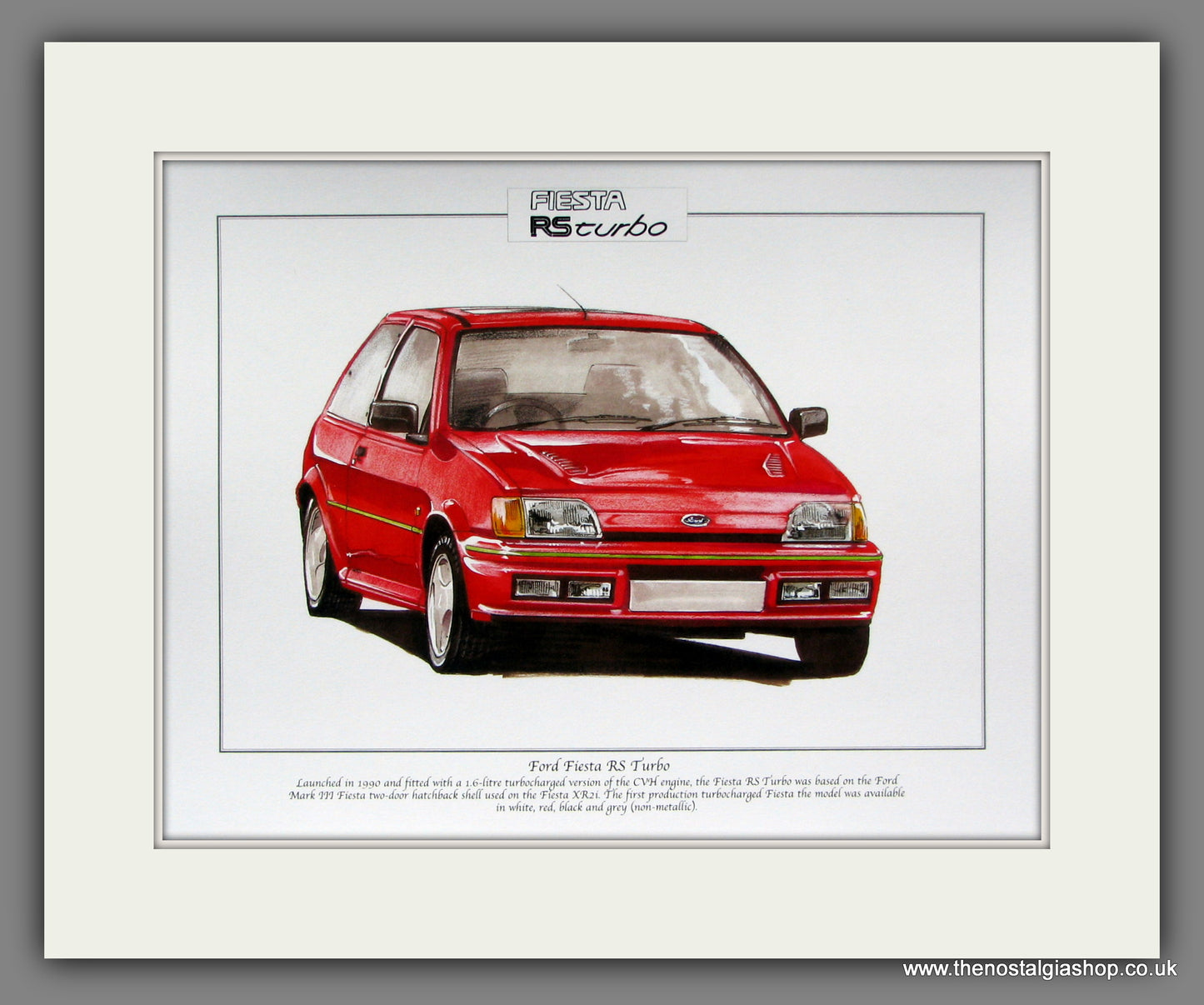 Ford Fiesta RS Turbo. Mounted Print.