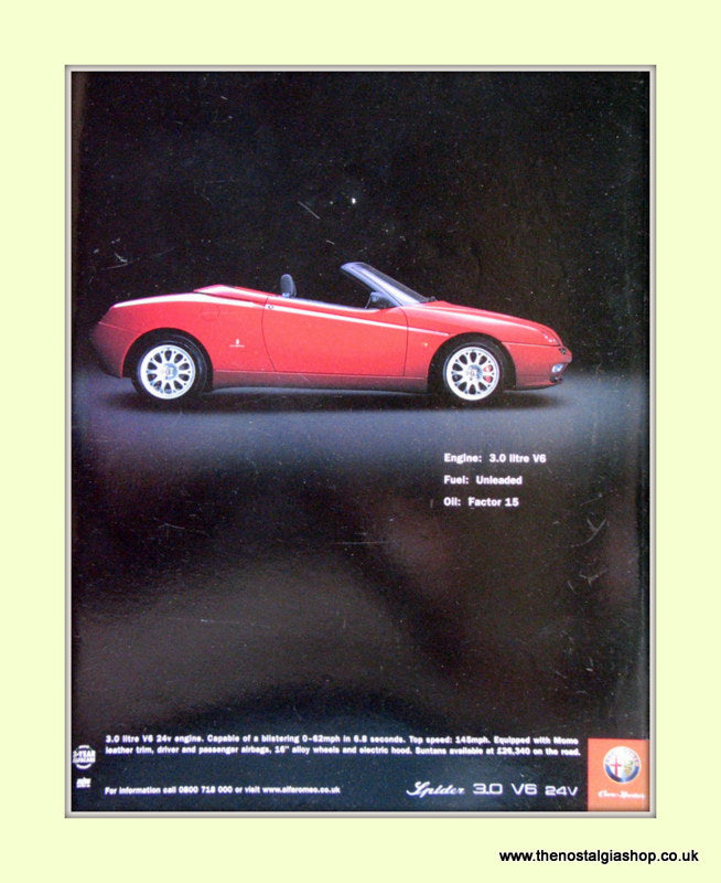 Alfa Romeo 3.0 V6 24v Spider. Original advert 2002 (ref Ad1427)