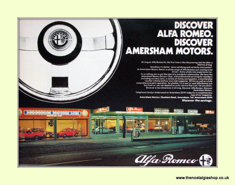 Alfa Romeo Amersham Motors. Original Advert 1982 (ref AD50106)